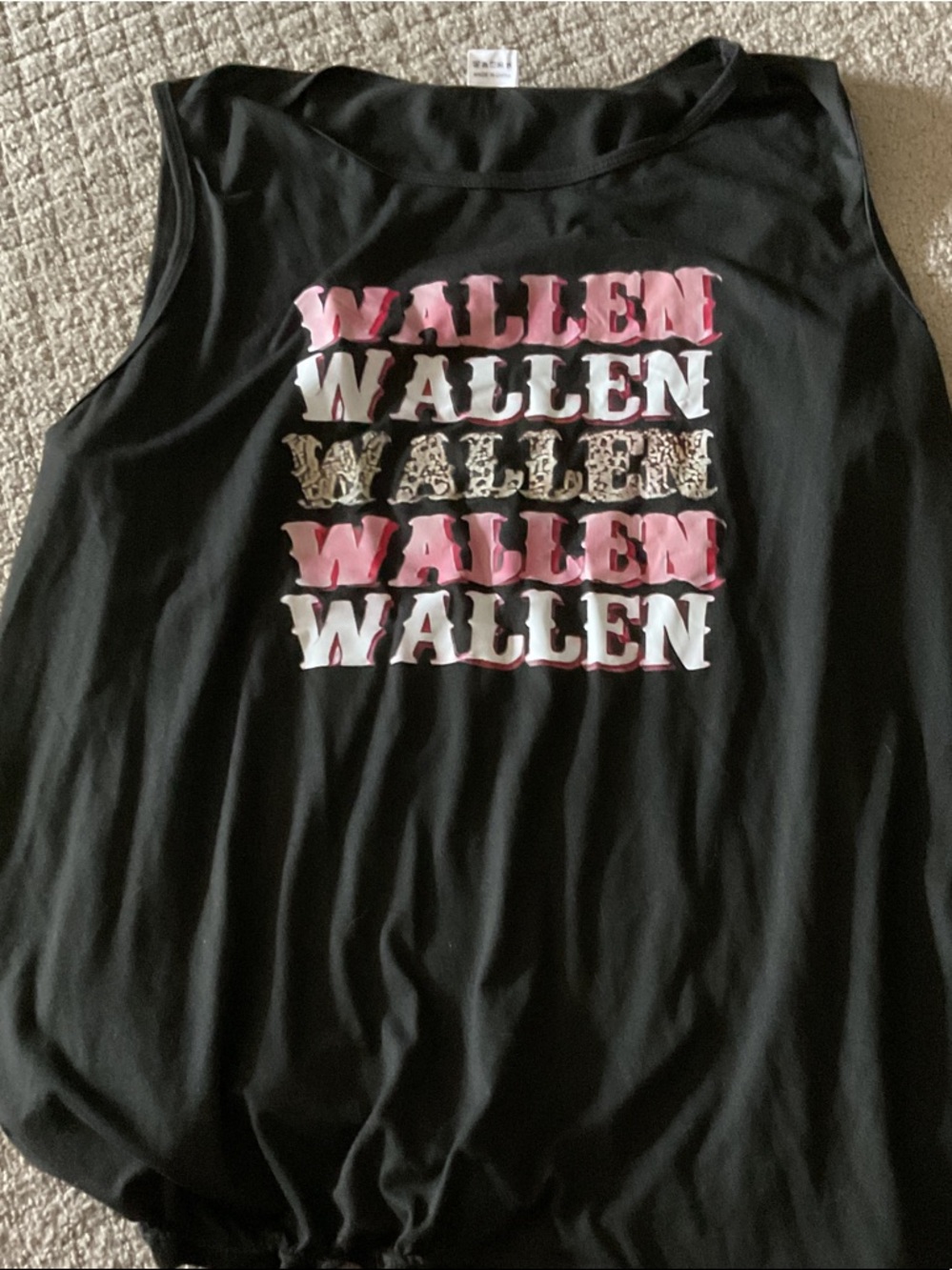 Wallen Graphic Black Tank Top